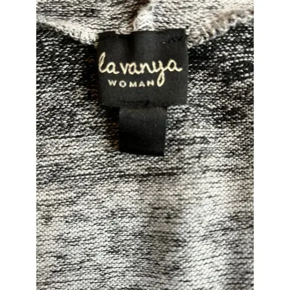 Lavanya‎ Womens Open Front Cardigan Size 1X Long Sleeve Gray Stripe Space Dyed - Picture 7 of 7